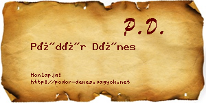 Pödör Dénes névjegykártya