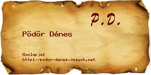 Pödör Dénes névjegykártya